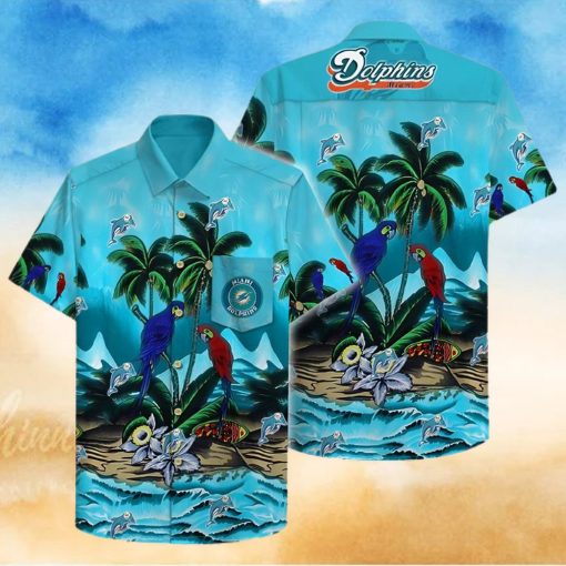 Miami Dolphins Hawaiian Shirt, Tropical Graphic, Tropical Print Shirt