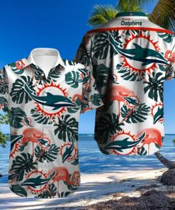 Miami Dolphins Hawaiian Shirt, Tropical Leaves, Cheap Hawaiian Shirt