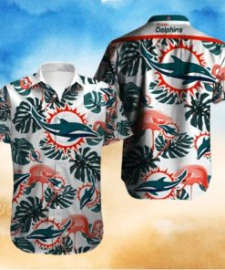 Miami Dolphins Hawaiian Shirt, Tropical Leaves, Cheap Hawaiian Shirt