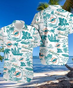 Miami Dolphins Hawaiian Shirt, Tropical Pattern, Tropical Print Shirt