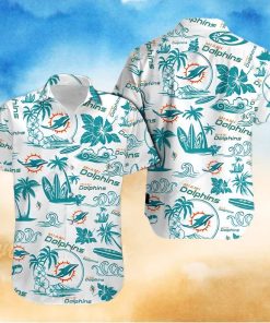 Miami Dolphins Hawaiian Shirt, Tropical Pattern, Tropical Print Shirt