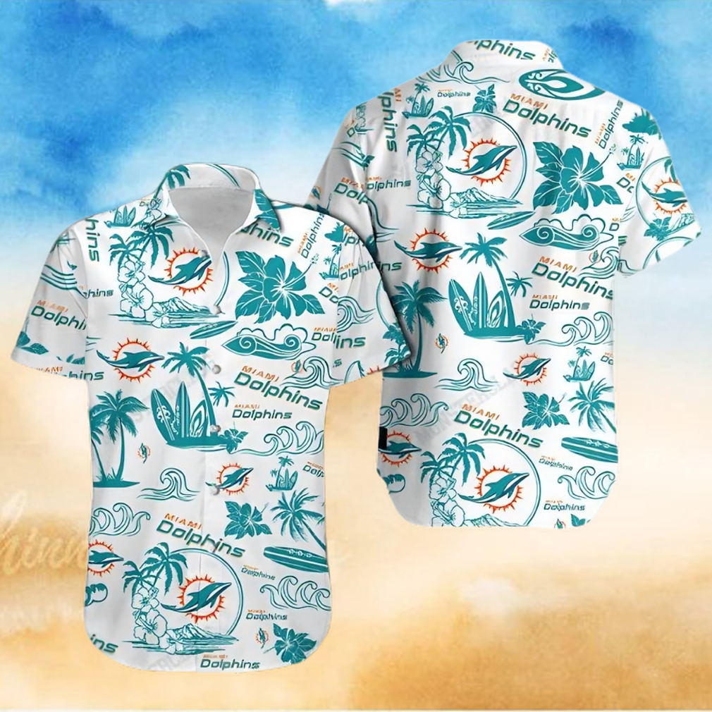 Miami Dolphins Hawaiian Shirt Miami Dolphins Tropical Forests