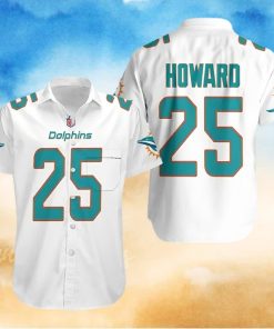 Miami Dolphins Hawaiian Shirt White Xavien Howard 25