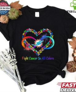 Miami Dolphins Heart Fight Cancer in All Colors shirt