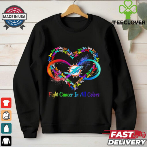 Miami Dolphins Heart Fight Cancer in All Colors shirt