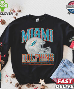Miami Dolphins Helmet Garment Dyed Heavyweight T Shirt