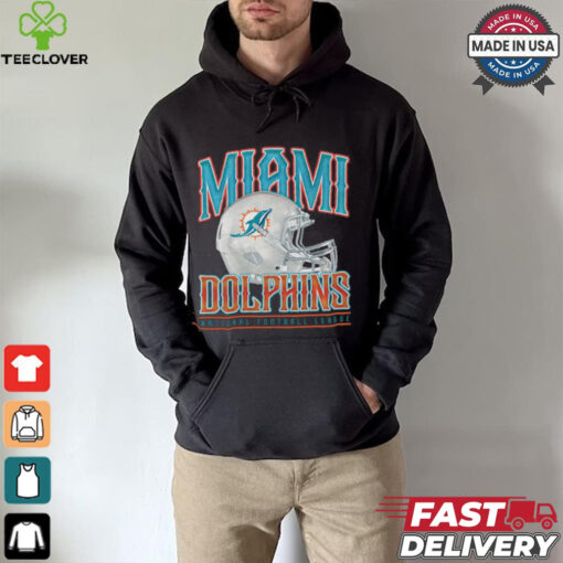 Miami Dolphins Helmet Garment Dyed Heavyweight T Shirt