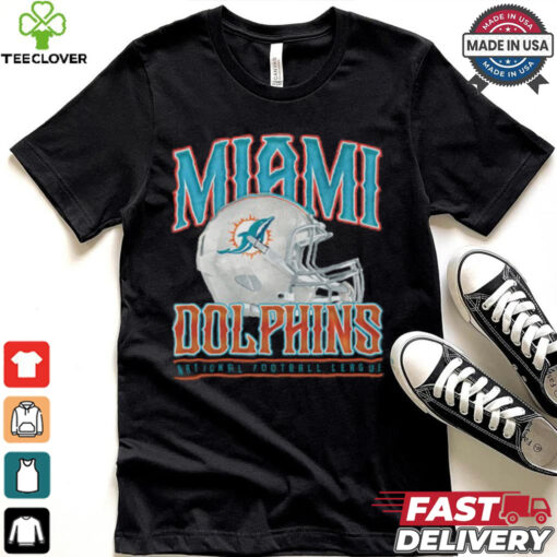 Miami Dolphins Helmet Garment Dyed Heavyweight T Shirt