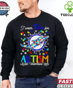 Miami Dolphins I wear blue for Autism accept understand love T shirt