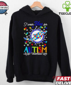 Miami Dolphins I wear blue for Autism accept understand love T shirt