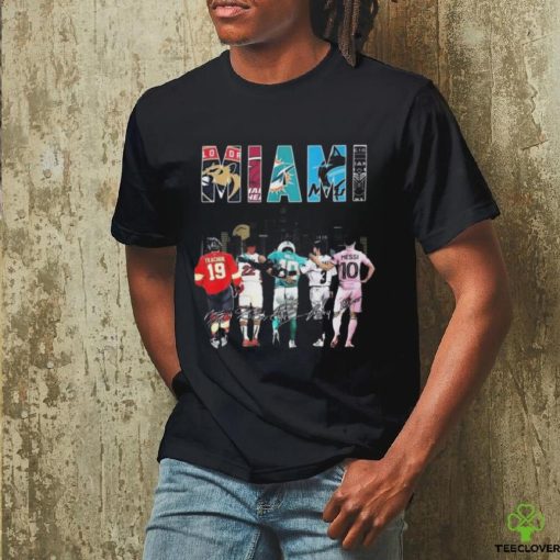 Miami Dolphins Miami Heat Miami Marlins Inter Miami Florida Panthers City Signatures 2024 T Shirt