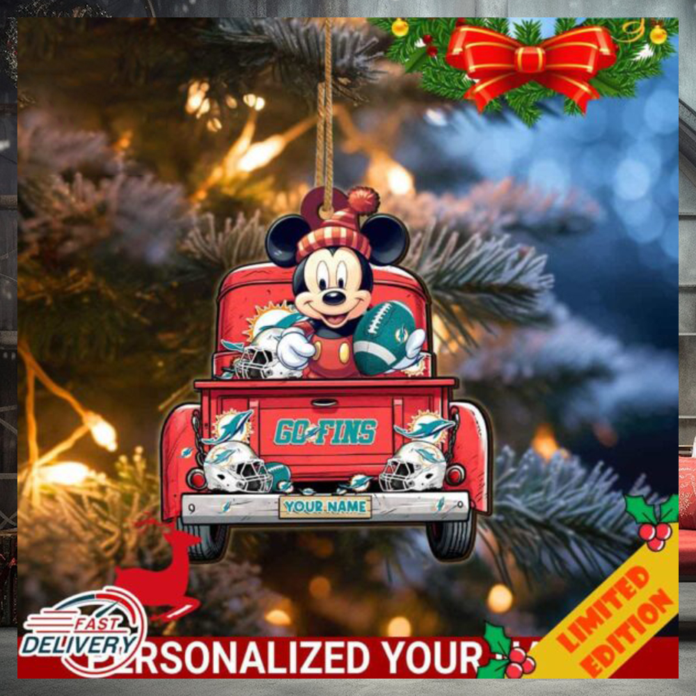 Miami Dolphins Mickey Mouse Ornament Personalized Your Name Sport Home Decor Miami Dolphins Mickey Mouse Ornament Personalized Your Name Sport Home Decor