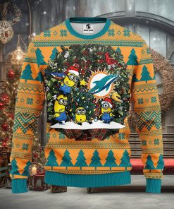 Miami Dolphins Minion Christmas Ugly Sweater