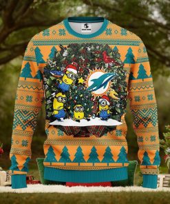 Miami Dolphins Minion Christmas Ugly Sweater