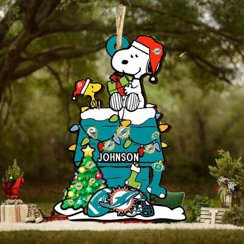 Miami Dolphins NFL Snoopy Ornament Personalized Christmas 2023 Holidays Miami Dolphins NFL Snoopy Ornament Personalized Christmas 2023 Holidays