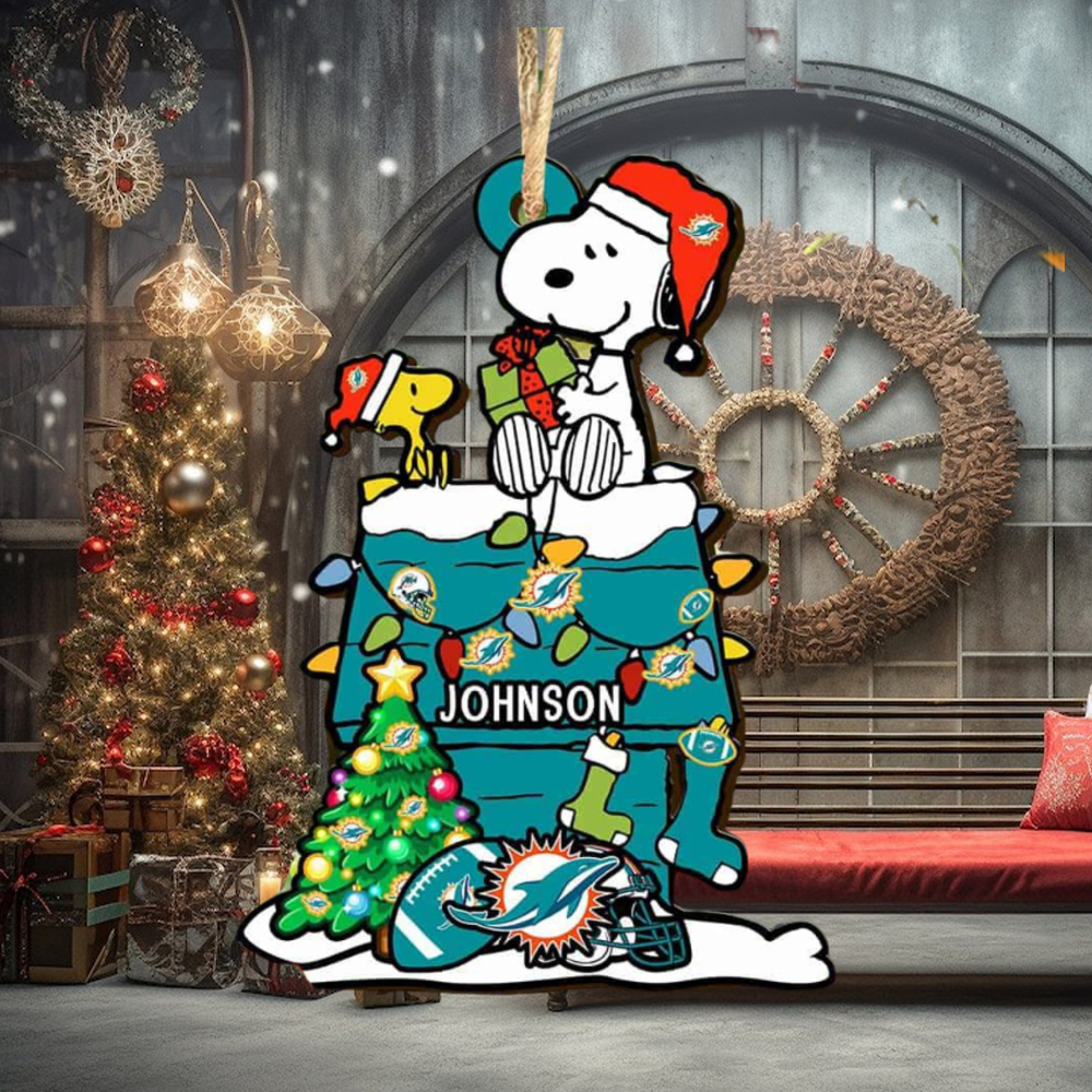 Miami Dolphins NFL Snoopy Ornament Personalized Christmas 2023 Holidays Miami Dolphins NFL Snoopy Ornament Personalized Christmas 2023 Holidays