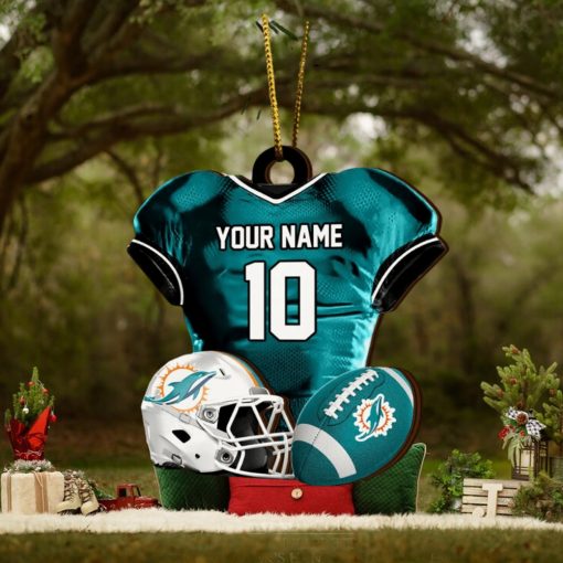 Miami Dolphins NFL Sport Ornament Custom Name And Number