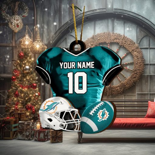 Miami Dolphins NFL Sport Ornament Custom Name And Number