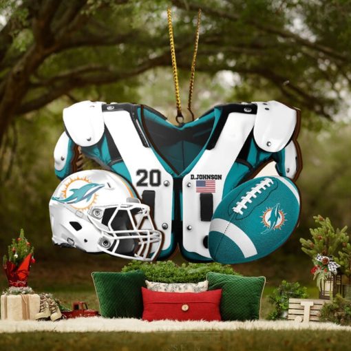 Miami Dolphins NFL Sport Ornament Custom Your Name And Number