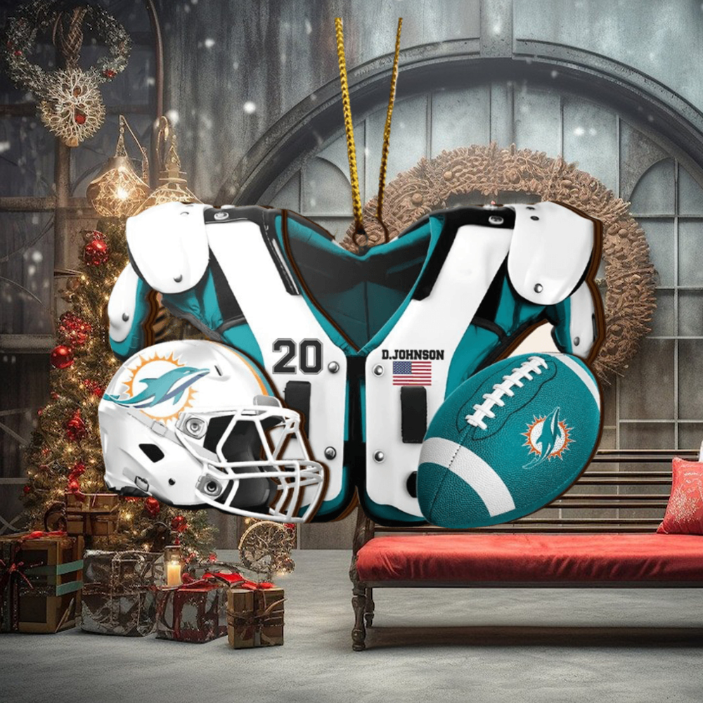 Miami Dolphins NFL Sport Ornament Custom Your Name And Number Miami Dolphins NFL Sport Ornament Custom Your Name And Number