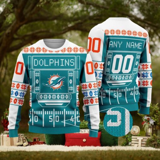 Miami Dolphins NFL Ugly Christmas Wool Knitted Sweater