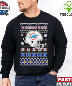 Miami Dolphins NFL football Christmas helmet shirt