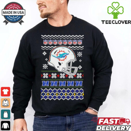 Miami Dolphins NFL football Christmas helmet shirt