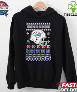 Miami Dolphins NFL football Christmas helmet shirt