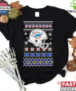 Miami Dolphins NFL football Christmas helmet shirt