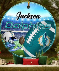 Miami Dolphins Nfl Fans Christmas Ornament Custom Name Christmas