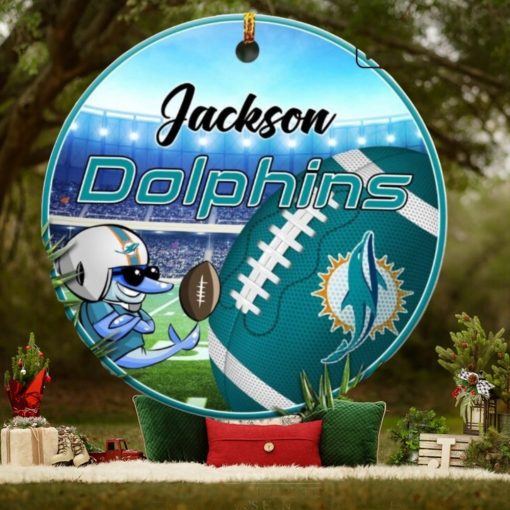 Miami Dolphins Nfl Fans Christmas Ornament Custom Name Christmas