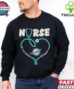 Miami Dolphins Nurse it’s a work of heart stethoscope shirt