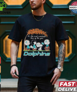 Miami Dolphins Peanuts Charlie Brown and Snoopy Autumn Tee hoodie, sweater, longsleeve, shirt v-neck, t-shirt