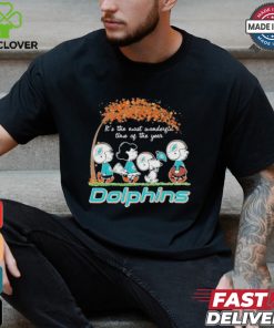 Miami Dolphins Peanuts Charlie Browns And Snoopy In Fall T Shirt