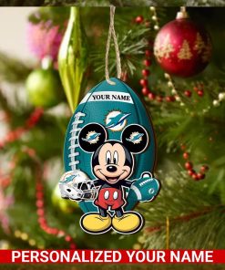 Miami Dolphins Personalized Your Name Mickey Mouse And NFL Team Ornament SP161023179ID03