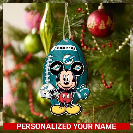 Miami Dolphins Personalized Your Name Mickey Mouse And NFL Team Ornament SP161023179ID03