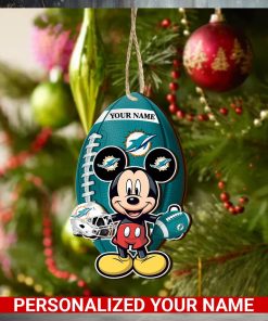 Miami Dolphins Personalized Your Name Mickey Mouse And NFL Team Ornament SP161023179ID03