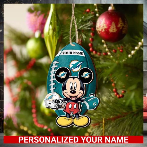 Miami Dolphins Personalized Your Name Mickey Mouse And NFL Team Ornament SP161023179ID03