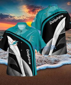 Miami Dolphins Primary Logo 3d Print Button Down Tropical Hawaiian Shirt