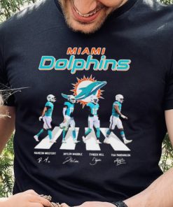 Miami Dolphins Raheem Mostert Jaylen Waddle Tyreek Hill And Tua Tagovailoa  Abbey Road Signatures Shirt - Limotees