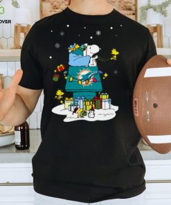 Miami Dolphins Santa Snoopy Wish You A Merry Christmas Shirt