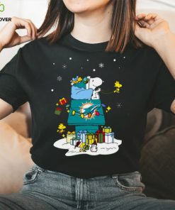 Miami Dolphins Santa Snoopy Wish You A Merry Christmas Shirt 1 Miami Dolphins Santa Snoopy Wish You A Merry Christmas Shirt