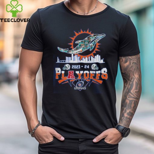 Miami Dolphins Skyline Playoffs 2023 2024 Signatures Shirt