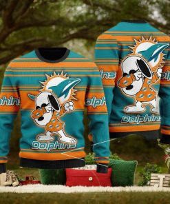 Miami Dolphins Snoppy Christmas Knitted Sweater For Men And Women