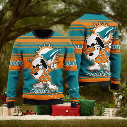 Miami Dolphins Snoppy Christmas Knitted Sweater For Men And Women