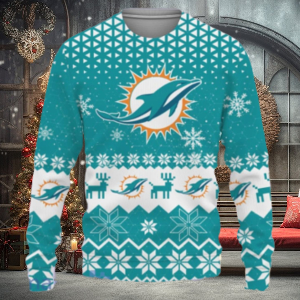 Miami Dolphins Sports Football American Vintage Christmas Pattern Ugly Christmas Sweater Miami Dolphins Sports Football American Vintage Christmas Pattern Ugly Christmas Sweater
