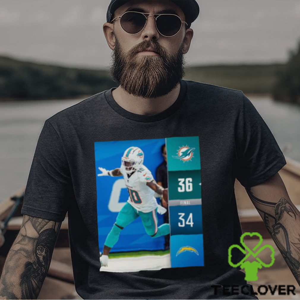 Miami Dolphins Win 36 – 34 Chargers NFL Kickoff 2023 Final Score Shirt Miami Dolphins Win 36 – 34 Chargers NFL Kickoff 2023 Final Score Shirt