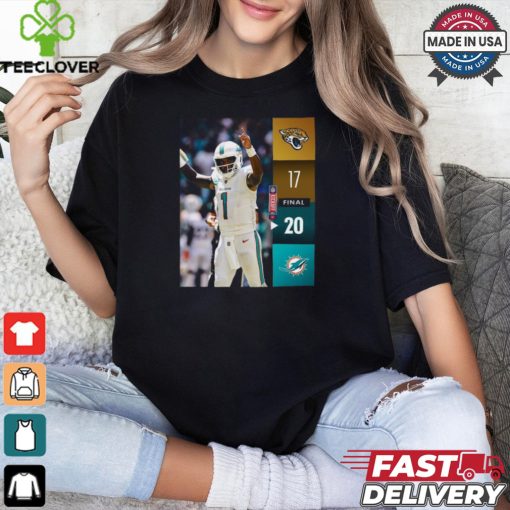 Miami Dolphins Wins 20 17 Jaguars 2024 NFL Game Final Score shirt