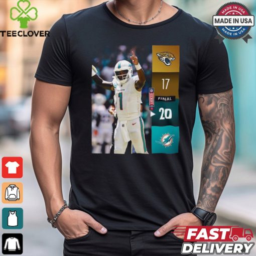 Miami Dolphins Wins 20 17 Jaguars 2024 NFL Game Final Score shirt