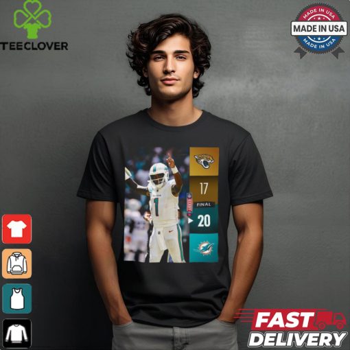 Miami Dolphins Wins 20 17 Jaguars 2024 NFL Game Final Score shirt